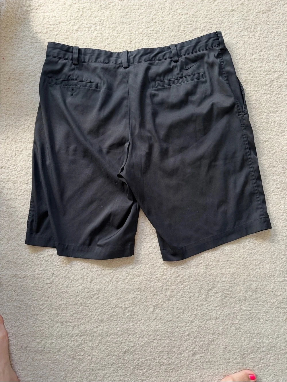 Nike Men's Black Flat-Front Performance Shorts 38